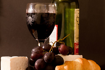 Image showing Wine and cheese
