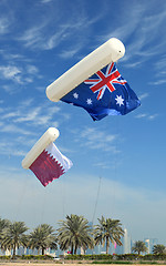 Image showing Flags over Doha for the Asian Cup