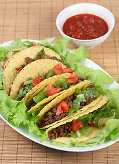 Image showing Tacos on plate vertical
