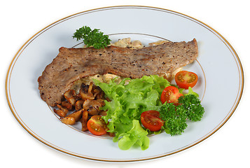 Image showing Veal escalope dinner