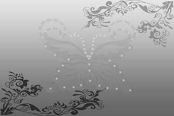 Image showing Abstract background of green and butterfly