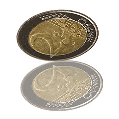 Image showing Euro coin and reflection