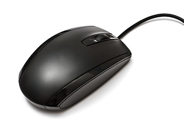 Image showing Black computer mouse 