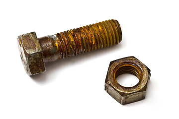 Image showing Rusty nut and bolt