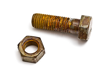 Image showing Rusty nut and bolt 