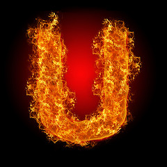 Image showing Fire letter U