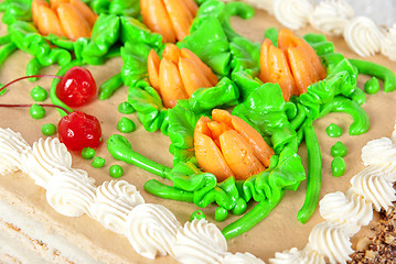 Image showing cream cherry cake