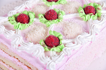 Image showing cream strawberry cake