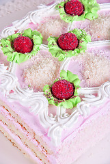 Image showing cream strawberry cake
