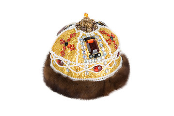 Image showing Regal kings fur crown