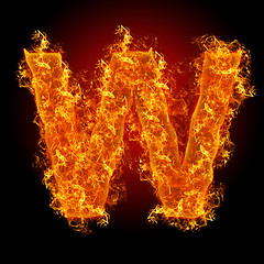 Image showing Fire letter W