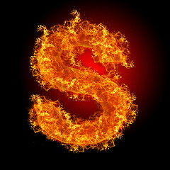 Image showing Fire letter S