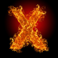 Image showing Fire letter X