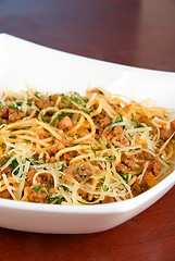 Image showing Pasta with meat