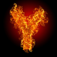 Image showing Fire letter Y