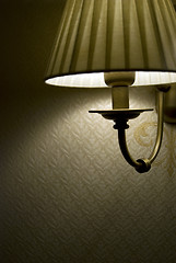 Image showing Photo of wall lamp with dim light    