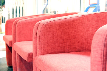 Image showing red armchairs