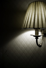 Image showing Photo of wall lamp with dim light  