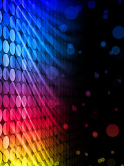 Image showing Disco Abstract Colorful Waves on Black Background