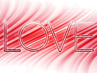 Image showing Valentine Day Love Word Abstract Colorful Waves on White Backgro