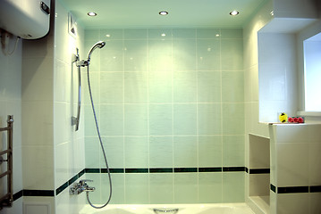 Image showing Modern blue bathroom 