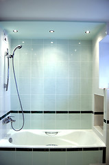 Image showing Modern blue bathroom 