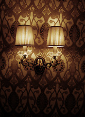 Image showing Photo of wall lamp with dim light    