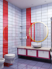 Image showing 3d bathroom rendering