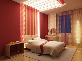 Image showing 3d bedroom rendering