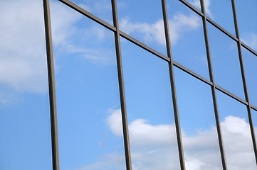 Image showing Blue Sky and Clouds Reflection