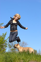 Image showing jumping girl