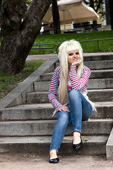 Image showing Pensive young woman