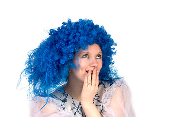 Image showing woman wearing Blue wig