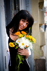 Image showing Girl with bouquet