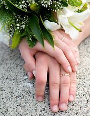 Image showing hands of new married