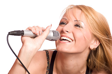 Image showing girl singing