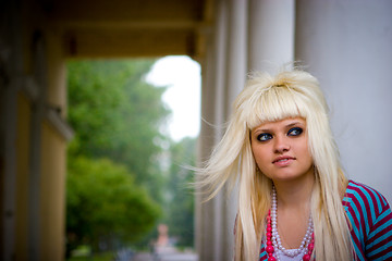 Image showing Curious young woman