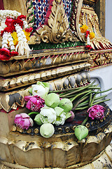 Image showing Flowers on an alter