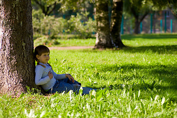 Image showing Pensive little girl