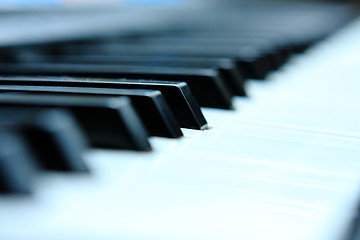 Image showing Close-up of a electronic piano keyboard