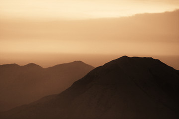 Image showing sunset over mountains