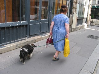 Image showing Woman with dog Paris, France.