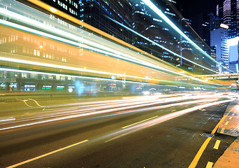 Image showing traffic in city at night 