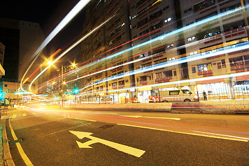 Image showing traffic in city at night 