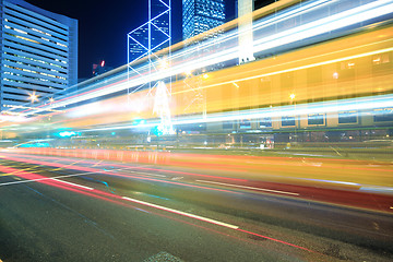 Image showing traffic in city at night 