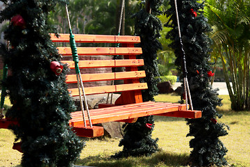 Image showing Empty swing at the playground 