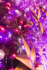 Image showing christmas background with ball and flower 