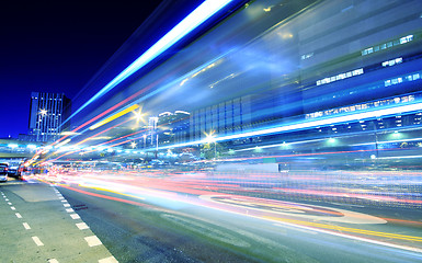 Image showing traffic in city at night 