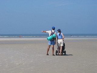 Image showing Family at the beach.