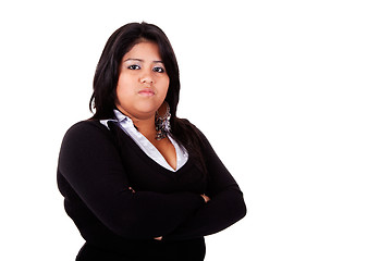 Image showing large  latin woman angry